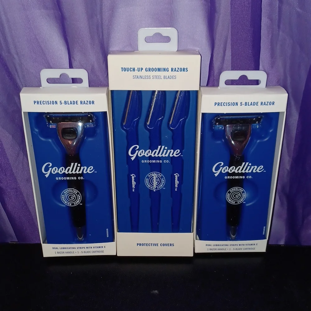 2 New Goodline Grooming Co. 5 Blade Razors and 1 3-Pack Touch-Up Grooming Razor*